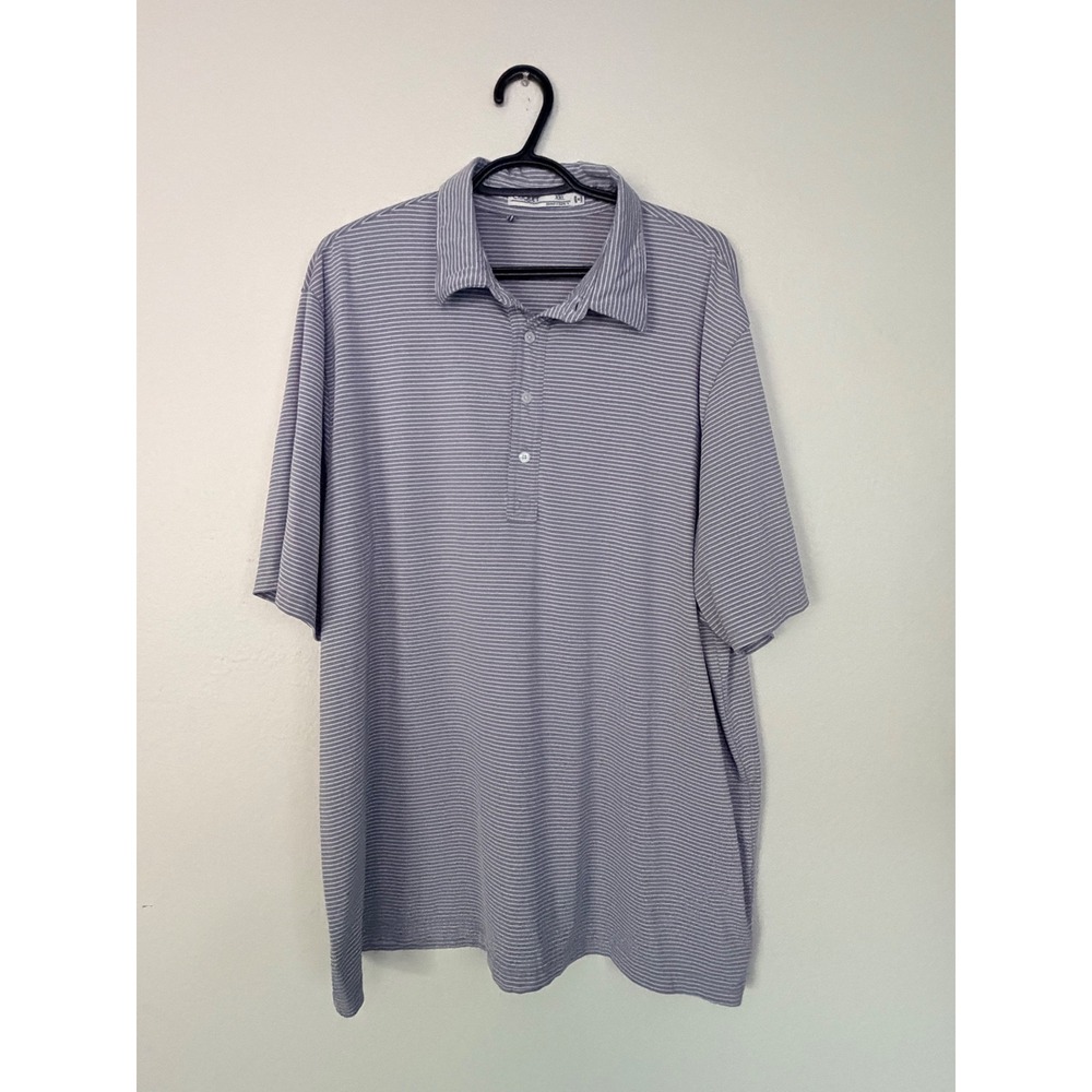 Criquet Mens XXL Purple White Striped Short Sleeve Golf Polo Shirt
